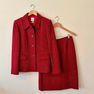 Ann Taylor autumnal houndstooth wool suit